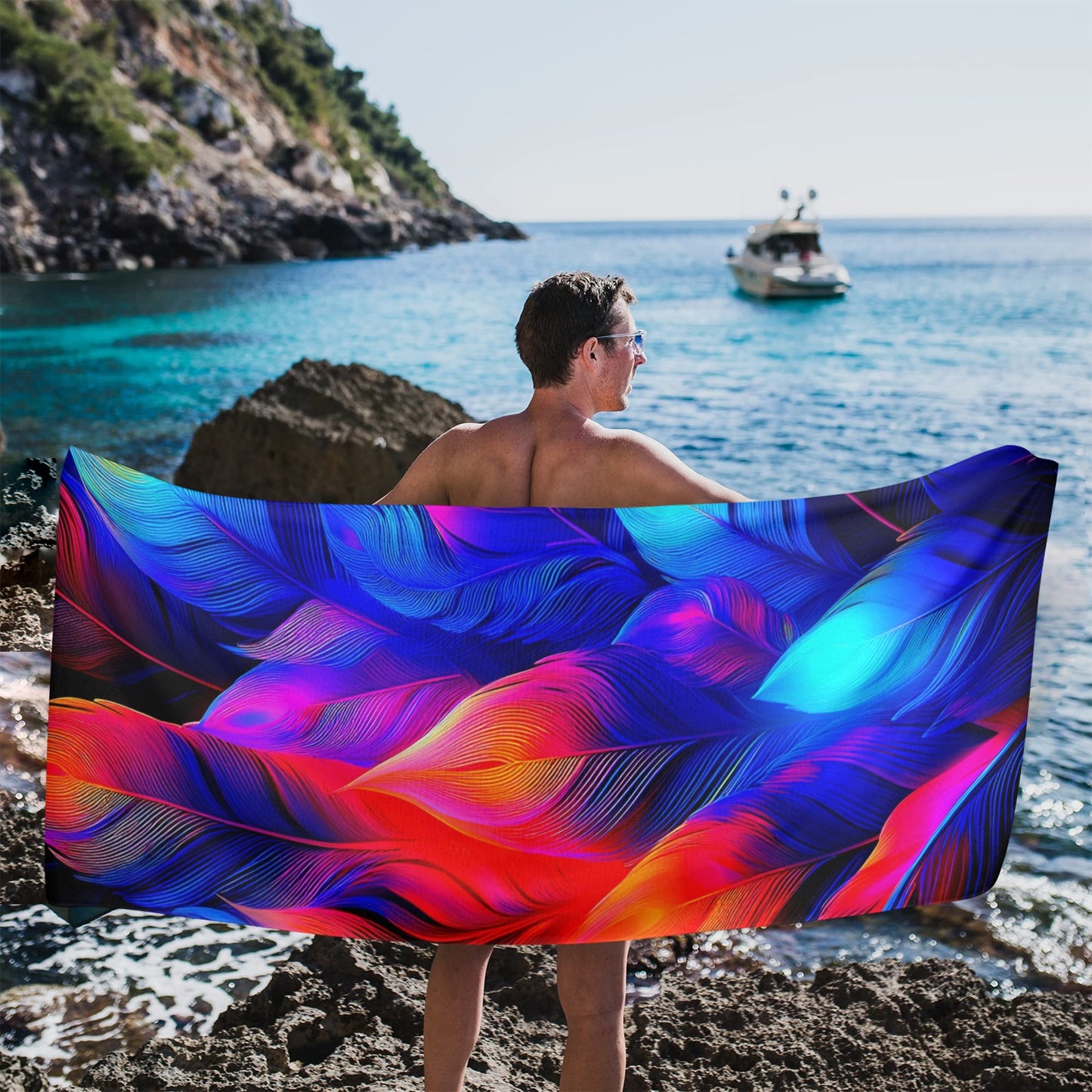 The Feathers Australian Rosella  Beach Towel