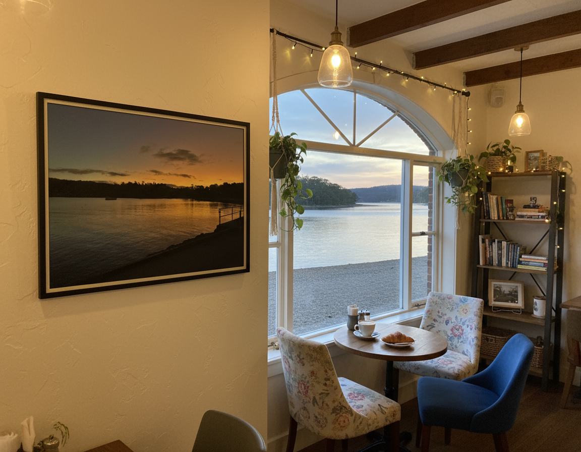 A gravelly dusk framed print photo gold sunset