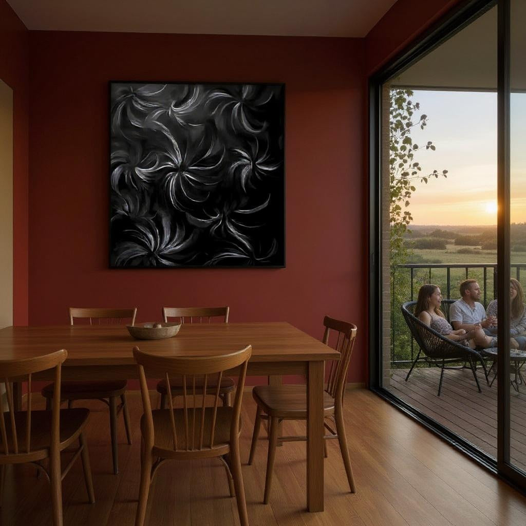 midnight beauty art abstract Australian black orchid native flower