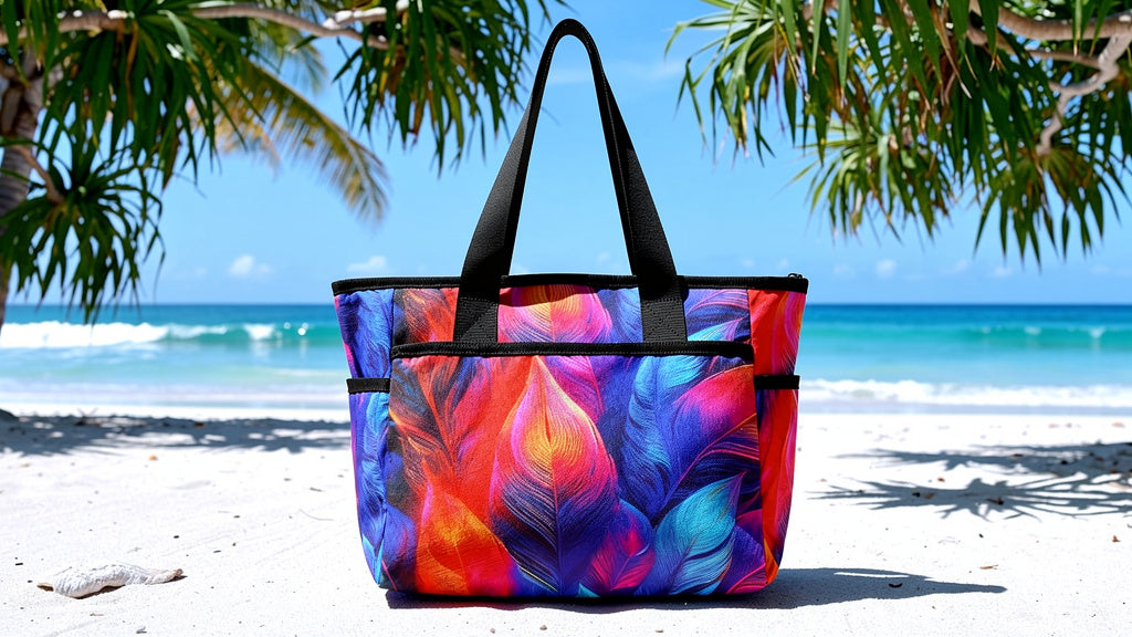 the feathers Australian rosella beach tote