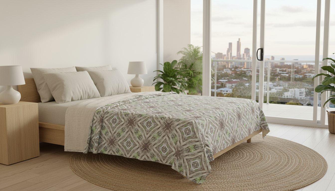 bed with caloundra beech tree blanket
