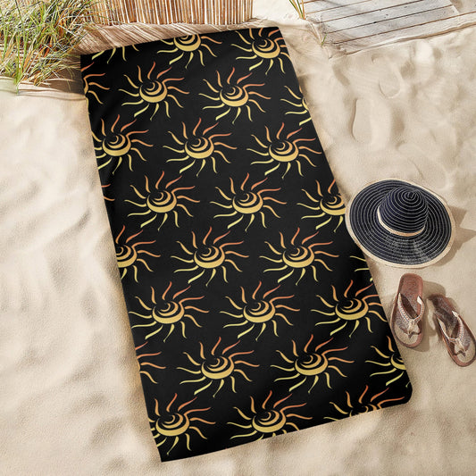 black beach towel summer sun design fast dry easy care