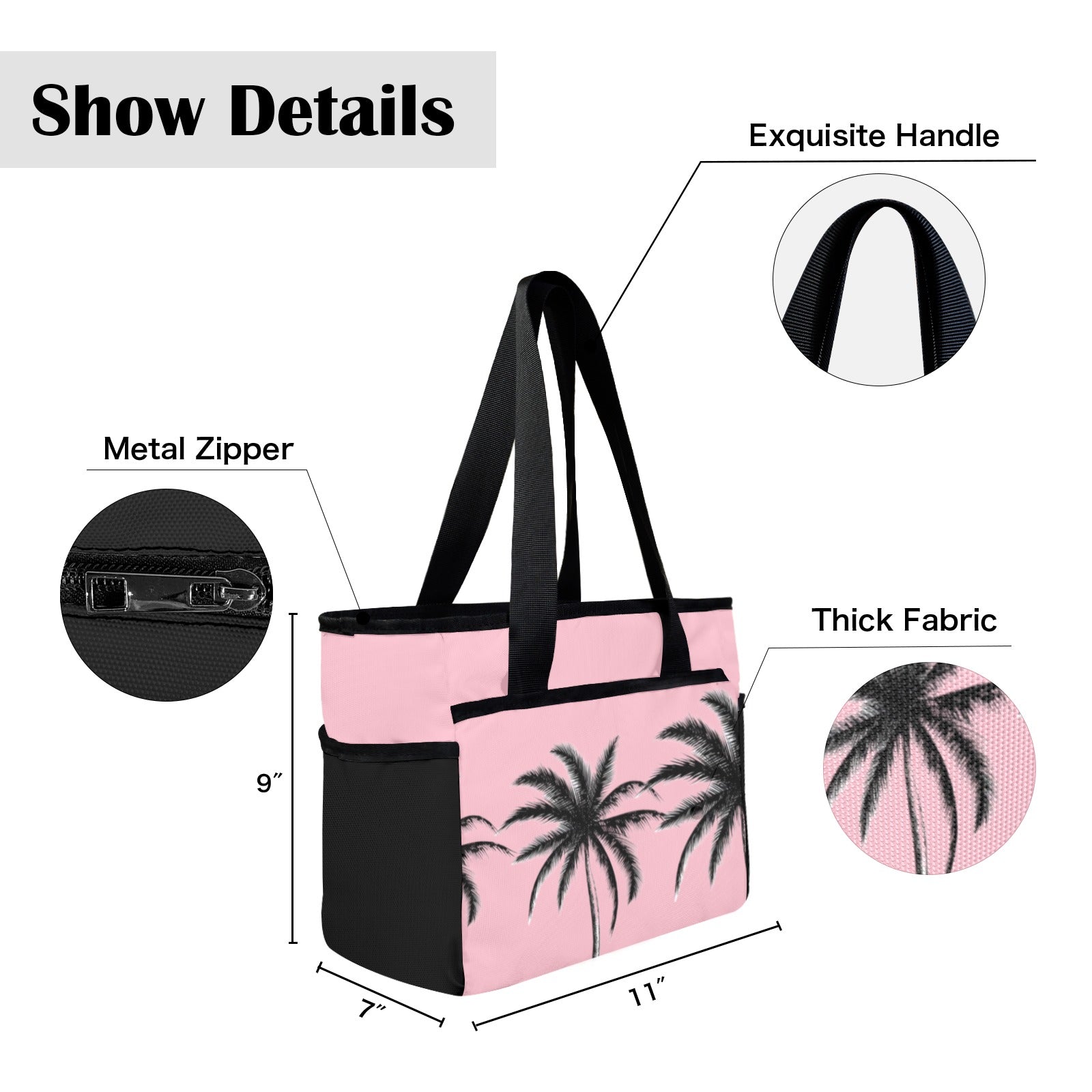 pink black beach tote bag summer swimming water sun 